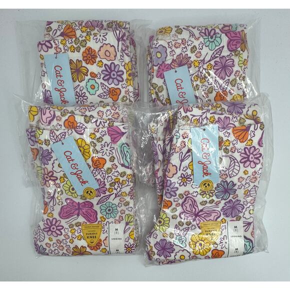 RESELLERS BUNDLE 12 - Cat & Jack Girls Leggings Butterfly & Floral Print SZ 8 - Picture 3 of 5